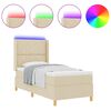 vidaXL Boxspringbed met matras met hoofdeinde Cr&egrave;me 140 x 200 cm Stof