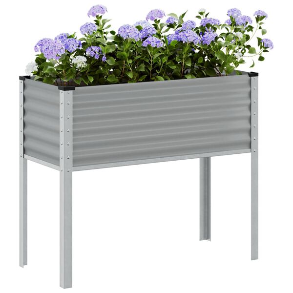 vidaXL Plantenbak 100x45x90 cm staal grijs
