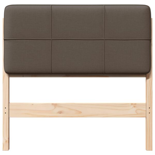 vidaXL Gestoffeerd hoofdbord Bruin en Taupe 80 cm Massief grenenhout