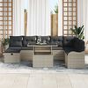 vidaXL Tuin Sofa Set met kussen met opslag 9 pcs Lichtgrijs Poly riet