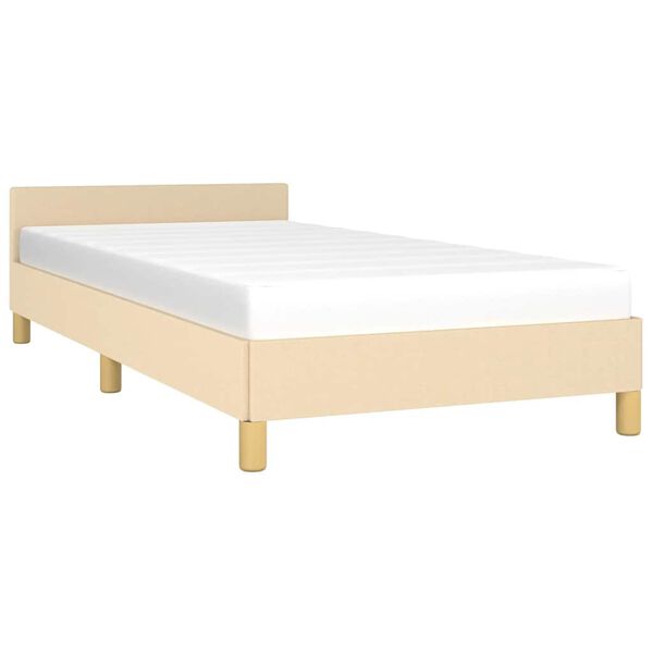 vidaXL Bedframe zonder matras 100x200 cm stof cr&egrave;mekleurig