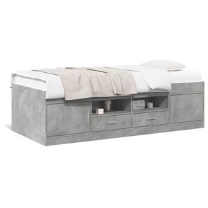 vidaXL Slaapbank met lades zonder matras 100x200 cm betongrijs