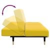 vidaXL Slaapbank 2-zits met voetenbank fluweel geel