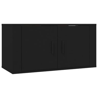 vidaXL 2-delige Tv-meubelset bewerkt hout zwart
