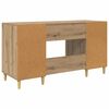 vidaXL Bureau met plank Artisan Eiken 140 x 50 x 75 cm Bewerkt hout