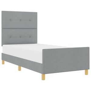 vidaXL Bedframe met hoofdeinde Lichtgrijs 90 x 200 cm Stof