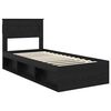 vidaXL Bedframe met hoofdeinde Zwart 90 x 200 cm Massief grenenhout