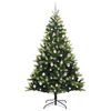 vidaXL Kunstkerstboom met scharnier 300 LEDs Groen 210 cm PVC en PE