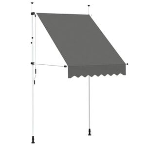 vidaXL Luifel handmatig uittrekbaar 150 cm antraciet