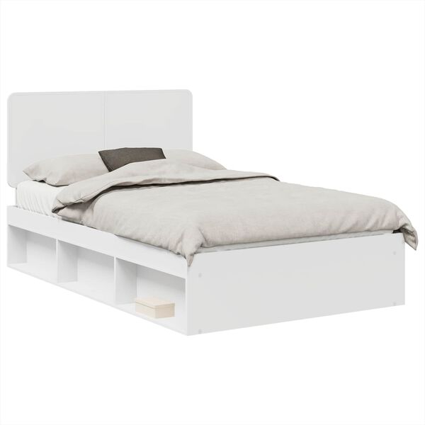 vidaXL Bedframe met hoofdeinde Wit 120 x 200 cm Massief grenenhout