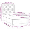 vidaXL Boxspring met matras en LED stof donkerbruin 90x190 cm