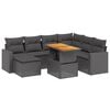 vidaXL 8-delige Loungeset met kussens poly rattan zwart