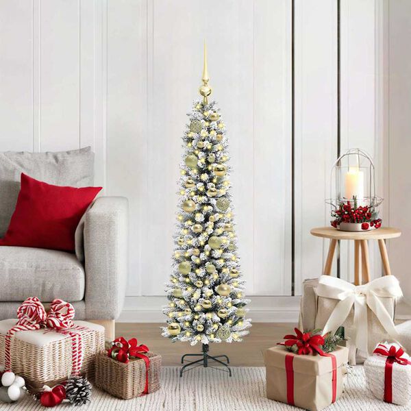 vidaXL Kunstkerstboom met 150 LED Wit 120 cm PVC en Metaal en Plastic