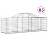 vidaXL Schanskorven 5 st gewelfd 200x50x60/80 cm gegalvaniseerd ijzer