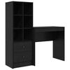 vidaXL Bureau met lade met plank met opslag 2 pcs Zwart Eiken