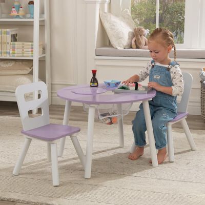 Beperkt Artistiek Tektonisch KidKraft Kinderopbergtafel rond en stoelenset lavendelkleurig en wit kopen?  | vidaXL.nl