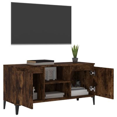 vidaXL Tv-meubel met metalen poten 103,5x35x50 cm gerookt eikenkleurig