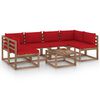 vidaXL 7-delige Loungeset pallet met kussens ge&iuml;mpregneerd grenenhout