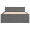 vidaXL Bedframe massief hout grijs 75x190 cm