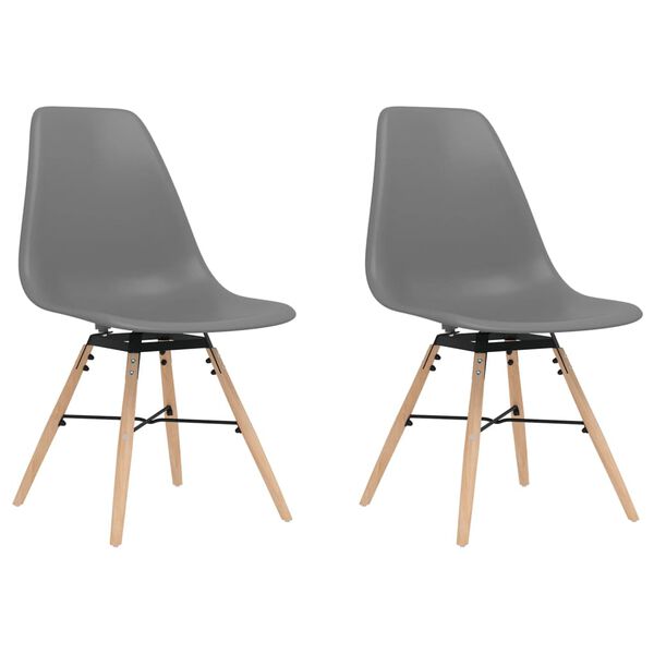 vidaXL Eetkamerstoelen 2 st PP grijs