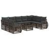 vidaXL Tuinbankenset 10 pcs Grijs en Donkergrijs poly rattan