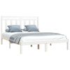 vidaXL Bedframe massief hout wit 135x190 cm