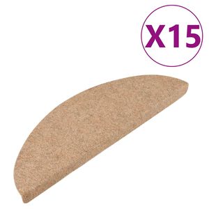 vidaXL Trapmatten zelfklevend 15 st 56x17x3 cm beige