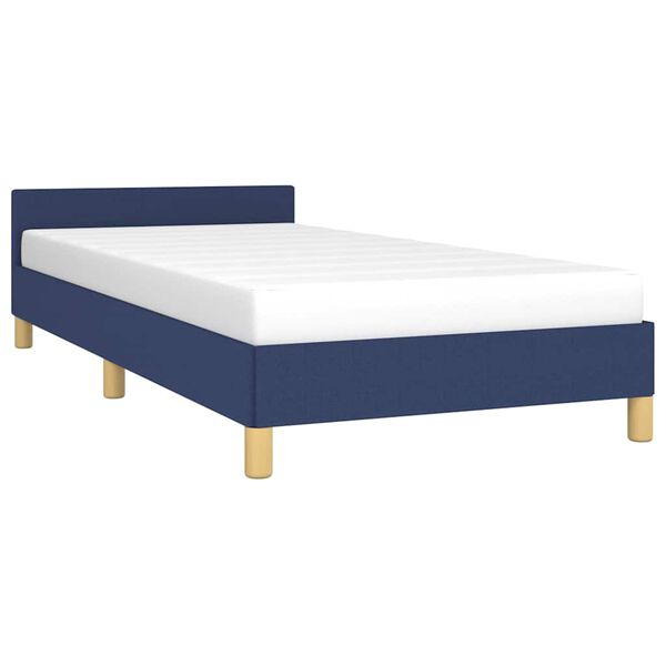 vidaXL Bedframe met hoofdeinde zonder matras 90x200 cm stof blauw