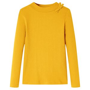 Kindershirt met lange mouwen 92 okerkleurig