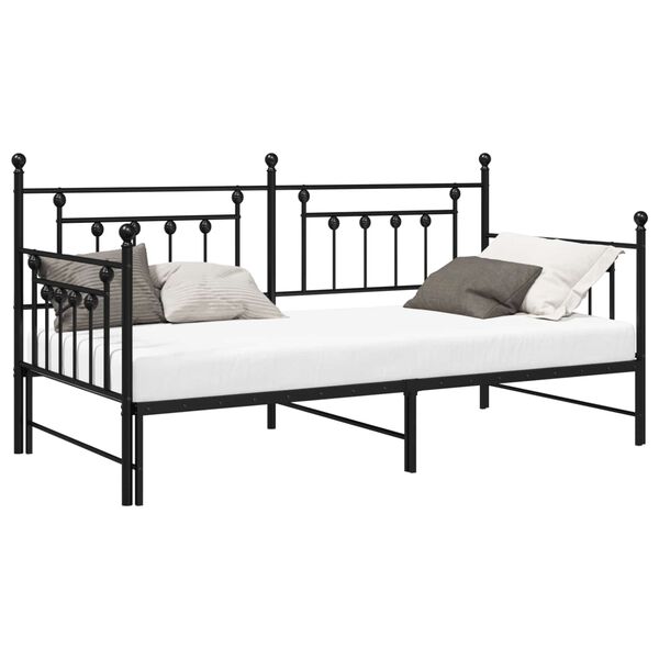 vidaXL Bedframe voor een daybed Zwart 100 x 200 cm Staal