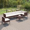 vidaXL 8-delige Loungeset met kussens poly rattan bruin