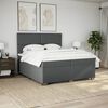 vidaXL Boxspring met matras stof donkergrijs 200x200 cm