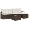 vidaXL Tuin Sofa Set met kussen met opslag 6 pcs Bruin Poly riet