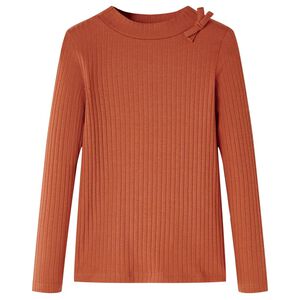 Kindershirt met lange mouwen 92 cognackleurig
