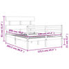 vidaXL Bedframe met hoofdbord massief hout wit 120x200 cm