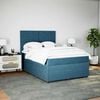 vidaXL Boxspring met matras fluweel blauw 160x200 cm