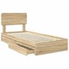 vidaXL Opslag bed met hoofdeinde Sonoma Eiken 90 x 200 cm Bewerkt hout
