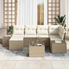 vidaXL Tuin Sofa Set met kussen 7 pcs Beige en Cr&egrave;me poly rattan