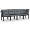 vidaXL 4-delige Loungeset poly rattan zwart en grijs