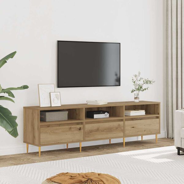vidaXL Tv-meubel 150x30x44,5 cm bewerkt hout artisanaal eikenkleur