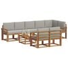vidaXL Buiten bankenset met kussen 9 pcs Natuurlijk en Lichtgrijs