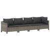 vidaXL 10-delige Loungeset met kussens poly rattan grijs