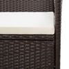 vidaXL 4-delige Loungeset met kussens poly rattan bruin