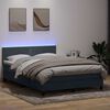 vidaXL Boxspring met matras en LED fluweel donkergrijs 160x210 cm