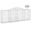 vidaXL Schanskorven 12 st gewelfd 300x30x100/120 cm ijzer