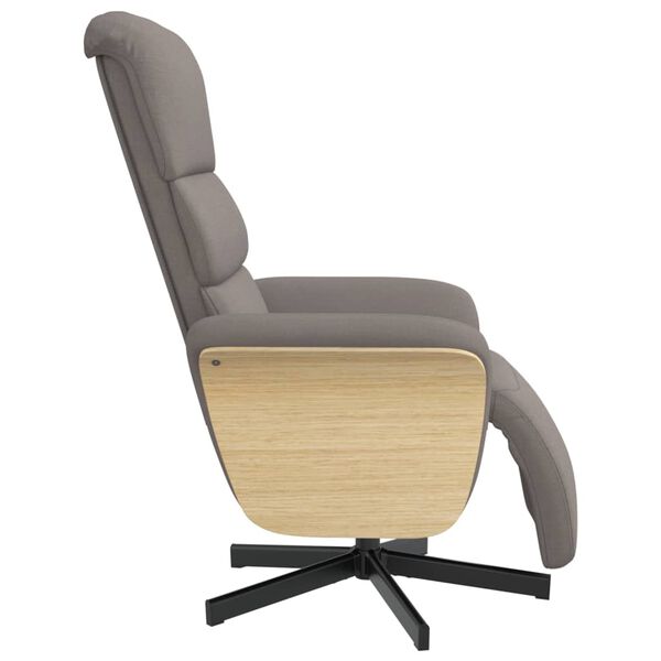 vidaXL Fauteuil verstelbaar met voetensteun stof taupe