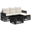 vidaXL Tuinbankenset 5 st Zwart en Cream Wit poly rattan