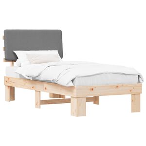 vidaXL Bedframe met Gevoerd Hoofdgedeelte Lichtgrijs 90 x 190 cm