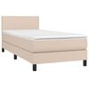 vidaXL Boxspring met matras en LED kunstleer cappuccinokleur 90x190 cm