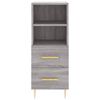 vidaXL Dressoir 34,5x34x90 cm bewerkt hout grijs sonoma eikenkleurig